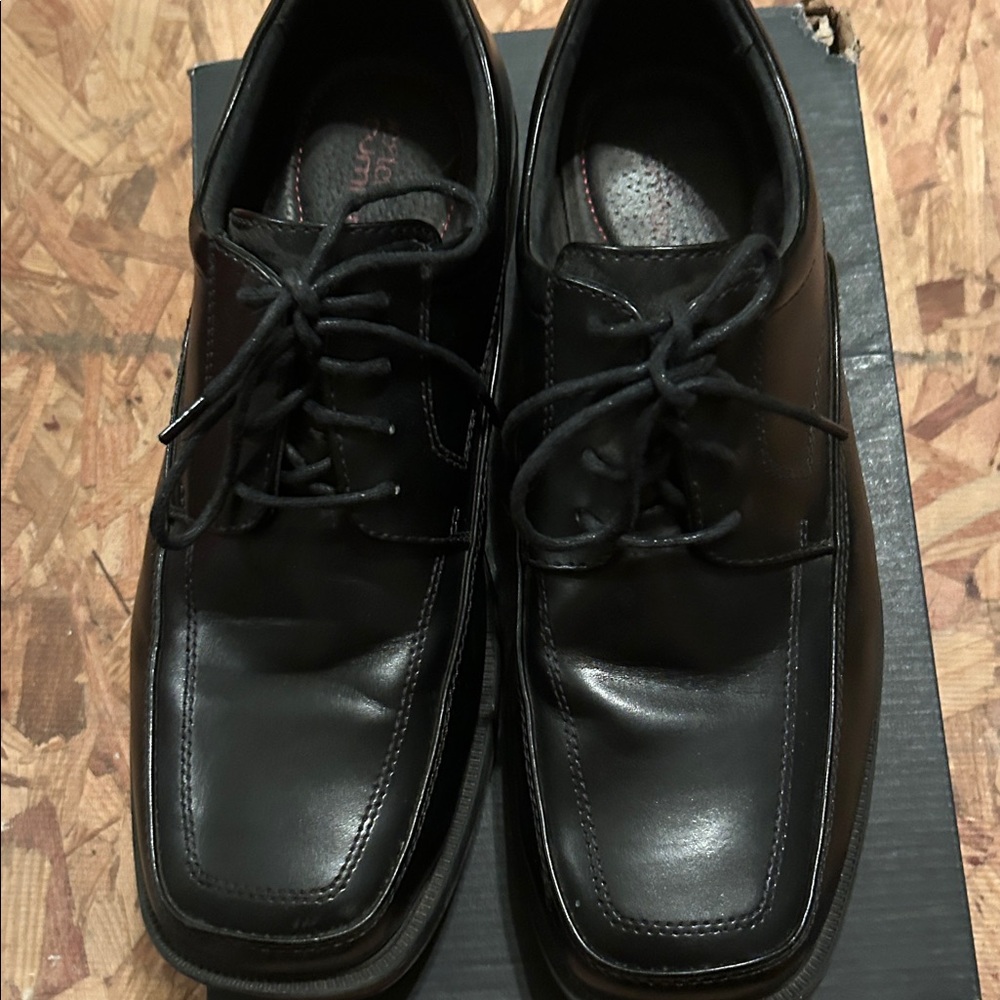 Rockport Men's Black Leather Lace-Up Dress Shoes